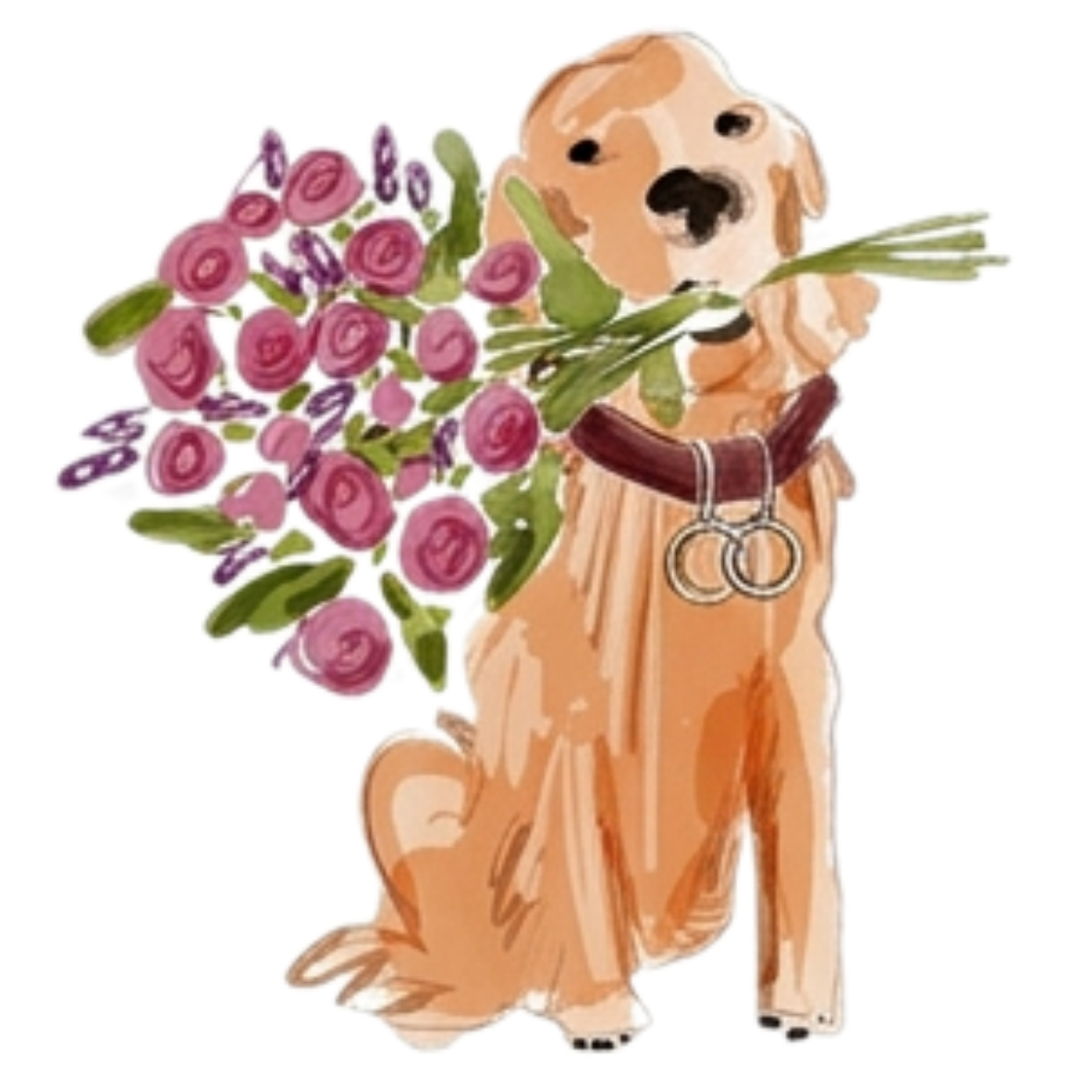 Cachorro com flores